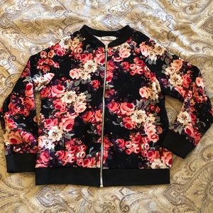Girls lightweight fall jacket - floral